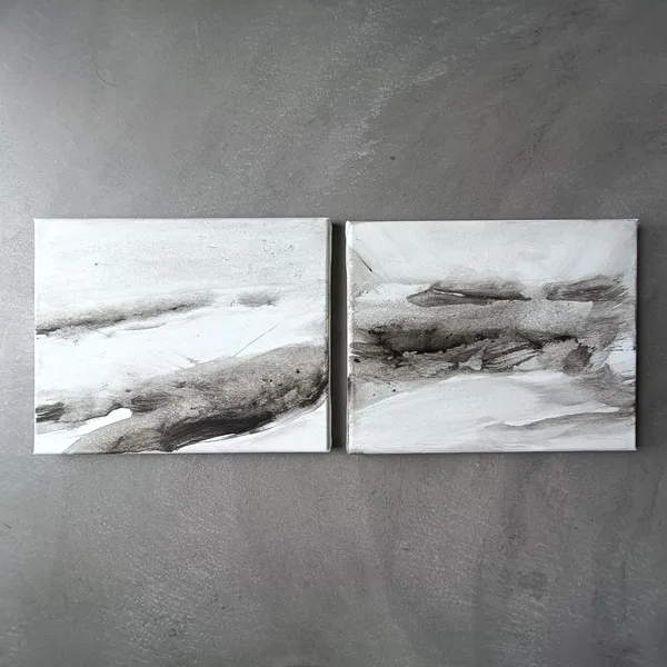 K2+3, diptych, 2024, acrylic on canvas, 60 x 24 cm, available